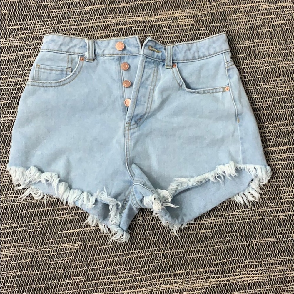 High waisted jean shorts